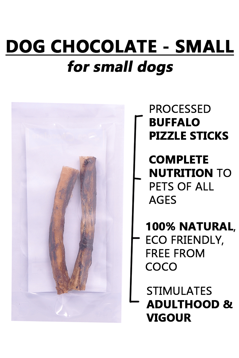 Dog Chocolate – Small (2 Stix). Buffalo Pizzle Chews For Dogs