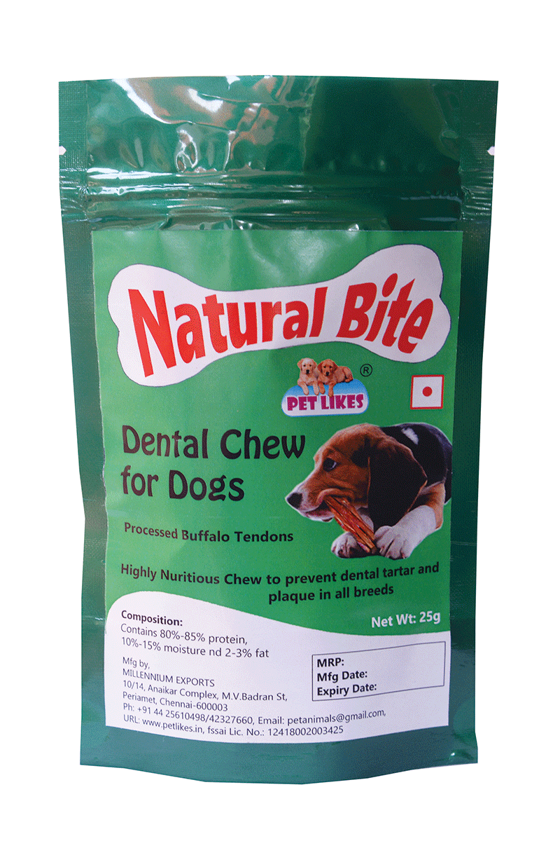 Pet Likes Natural Bite – 25 g. Natural Dental Treats For Dogs