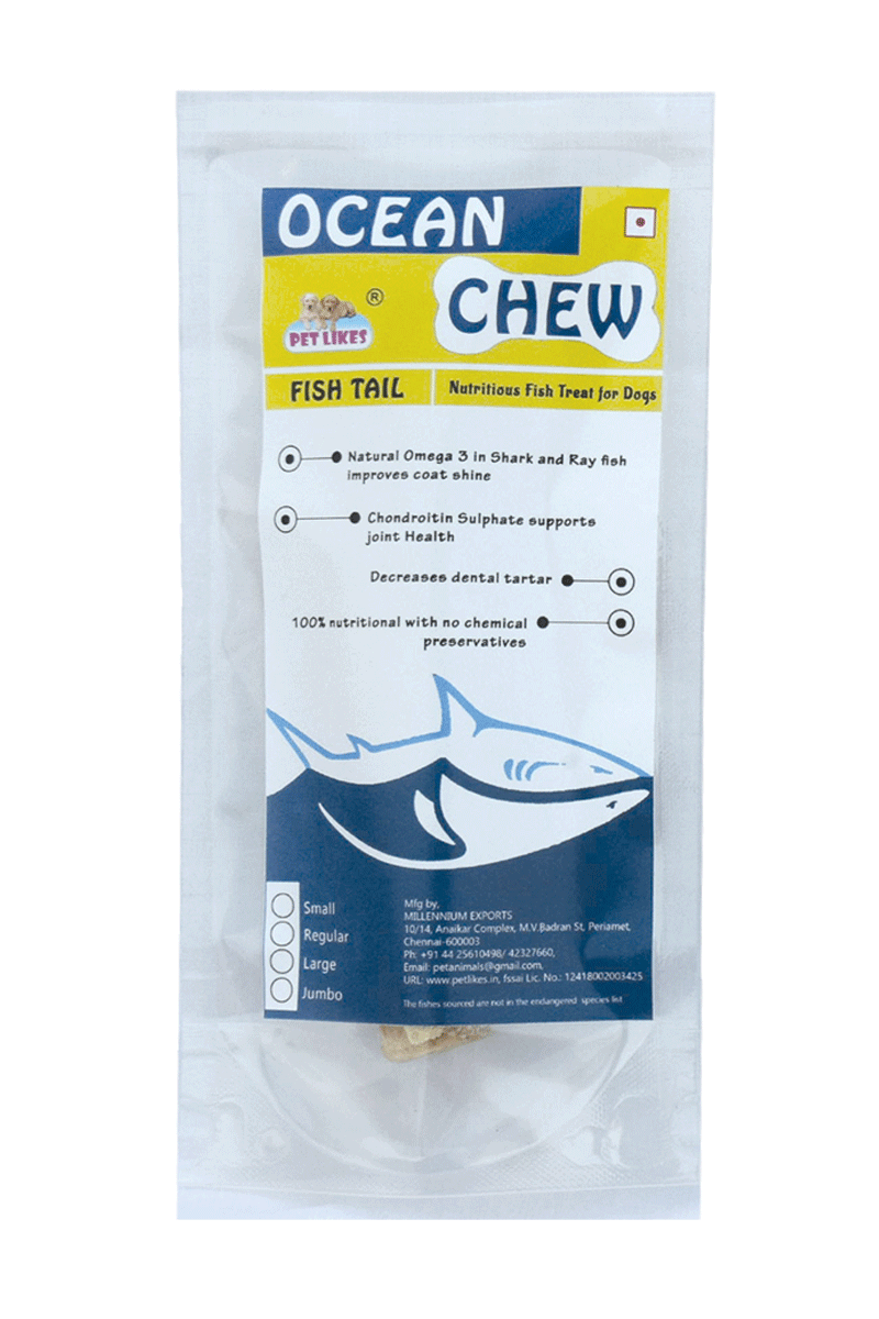 Ocean Chew (Fish Tail) – Jumbo Size. Fish Chews For Dogs