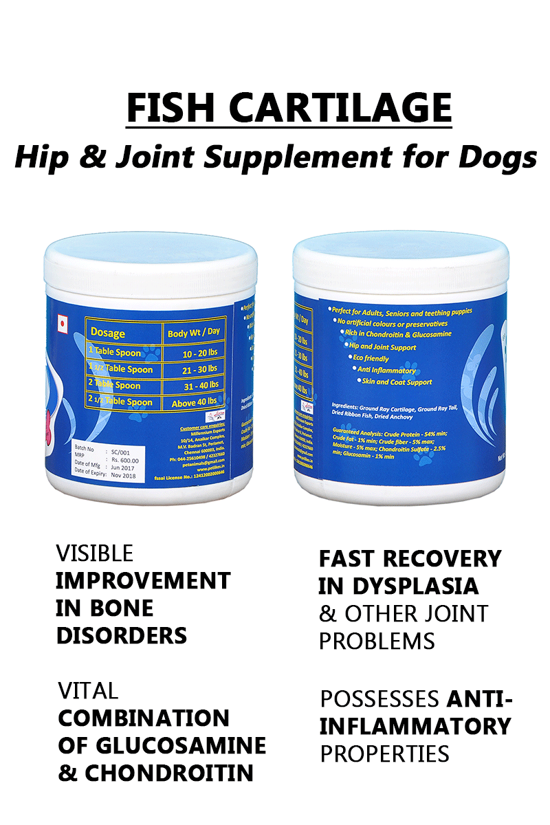 Pet Likes Fish Cartilage – 400 g. Hip & Joint Supplement For Dogs