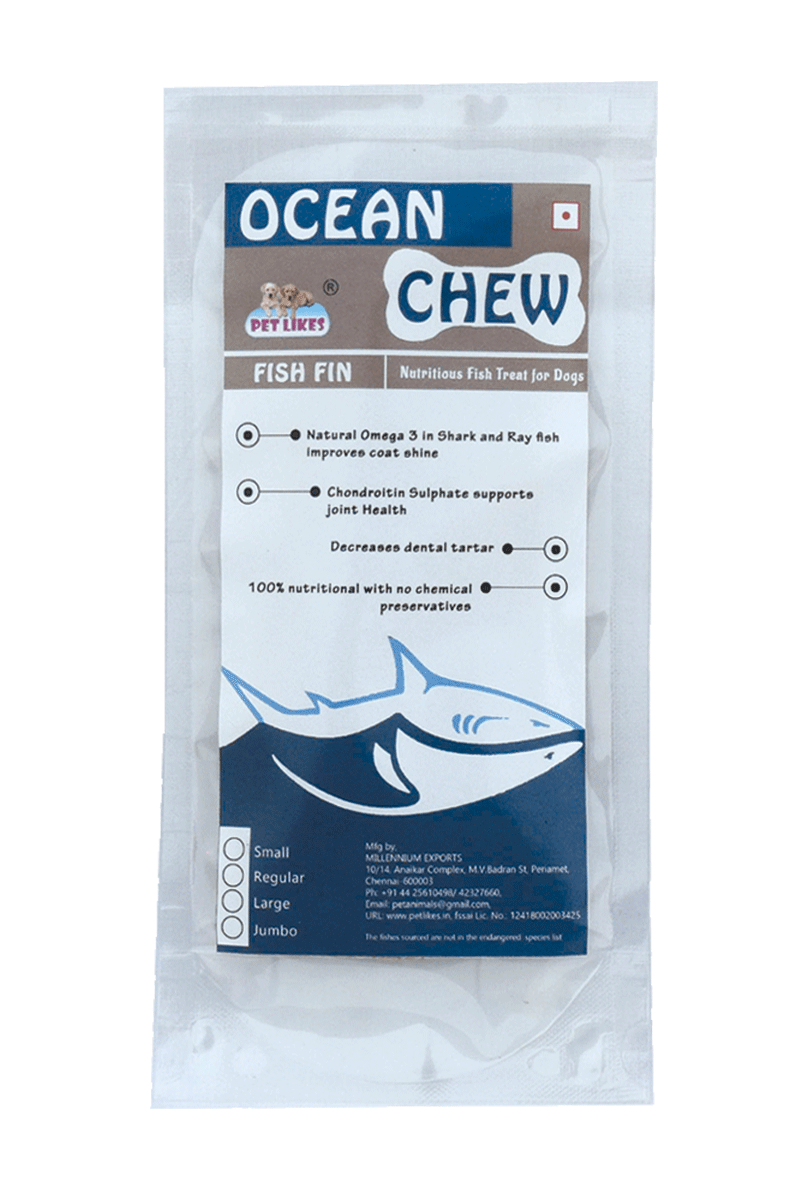 Ocean Chew (Fish Fin) – Large Size. Fish Chews For Dogs