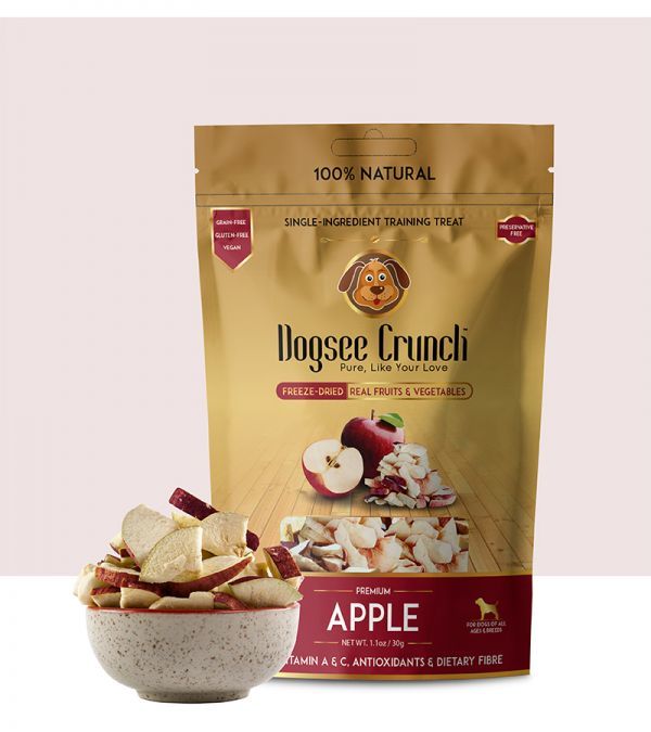 Dogsee Crunch Apple: Freeze-Dried Apple Dog Treats - Pack Of 1